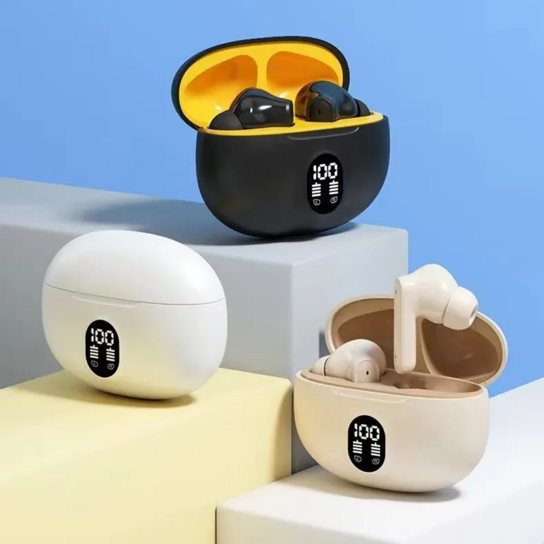 Écouteurs Bluetooth Sans Fil avec Boîtier Intelligent à Affichage LED