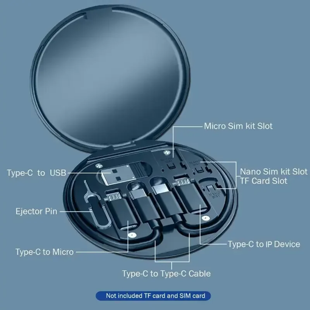 Kit de Câble de Charge Universel 6-en-1 LalyTech – Compact, Intelligent et Compatible Tous Appareils