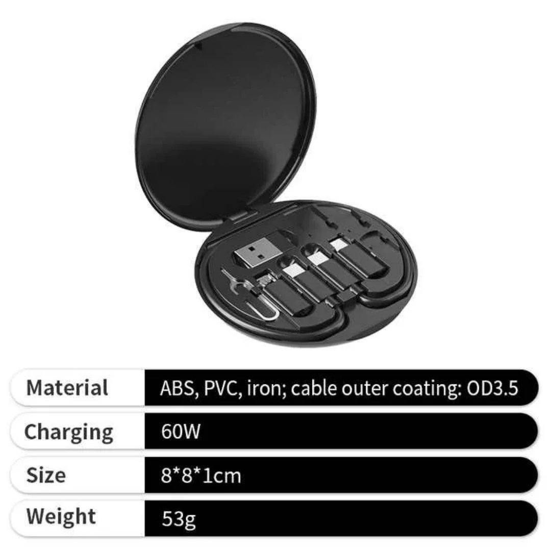 Kit de Câble de Charge Universel 6-en-1 LalyTech – Compact, Intelligent et Compatible Tous Appareils